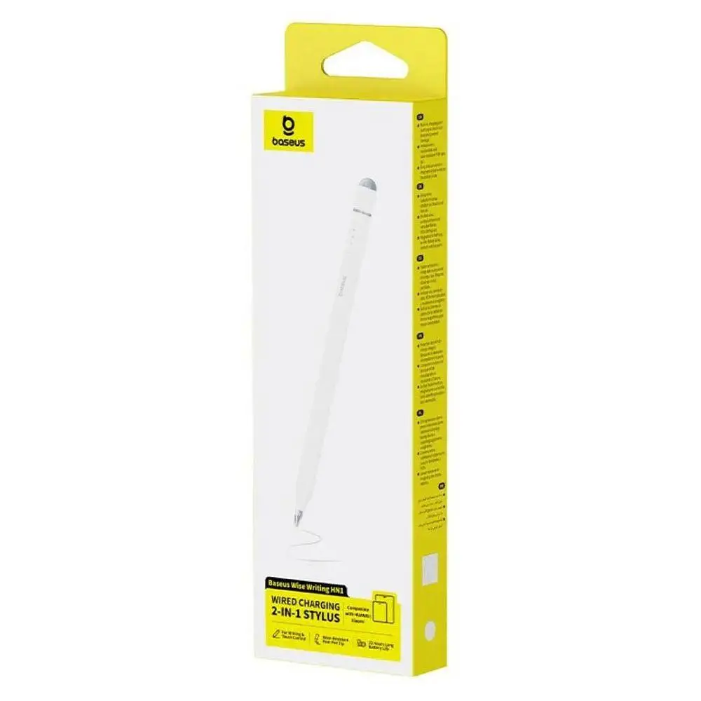 Стилус Baseus Wise Writing HN1 Universal Version Wired Charging 2-in-1 Stylus For HUAWEI/XIAOMI Moon Білий (With Type-C Cable x 1 - фото 2