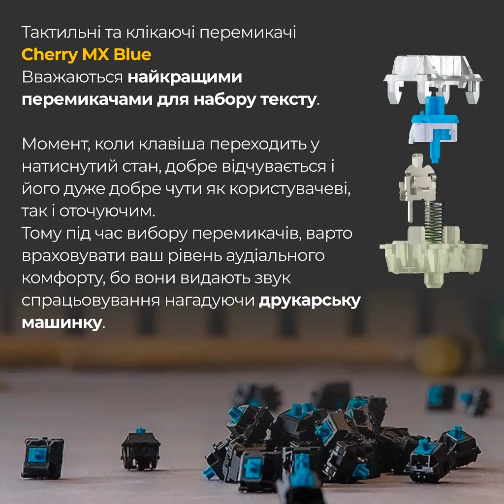 Клавіатура Ducky One 3 TKL Cherry MX Blue RGB Black UA [DKON2187ST-CUAPXCLAWSC1] [126058] - фото 10