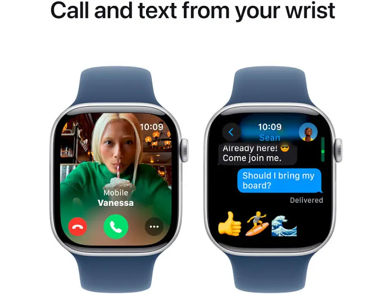 Смарт-годинник Apple Watch Series 10 GPS 46mm Silver Alu. Case w. Denim Sport Band - M/L (MWWM3) - фото 7