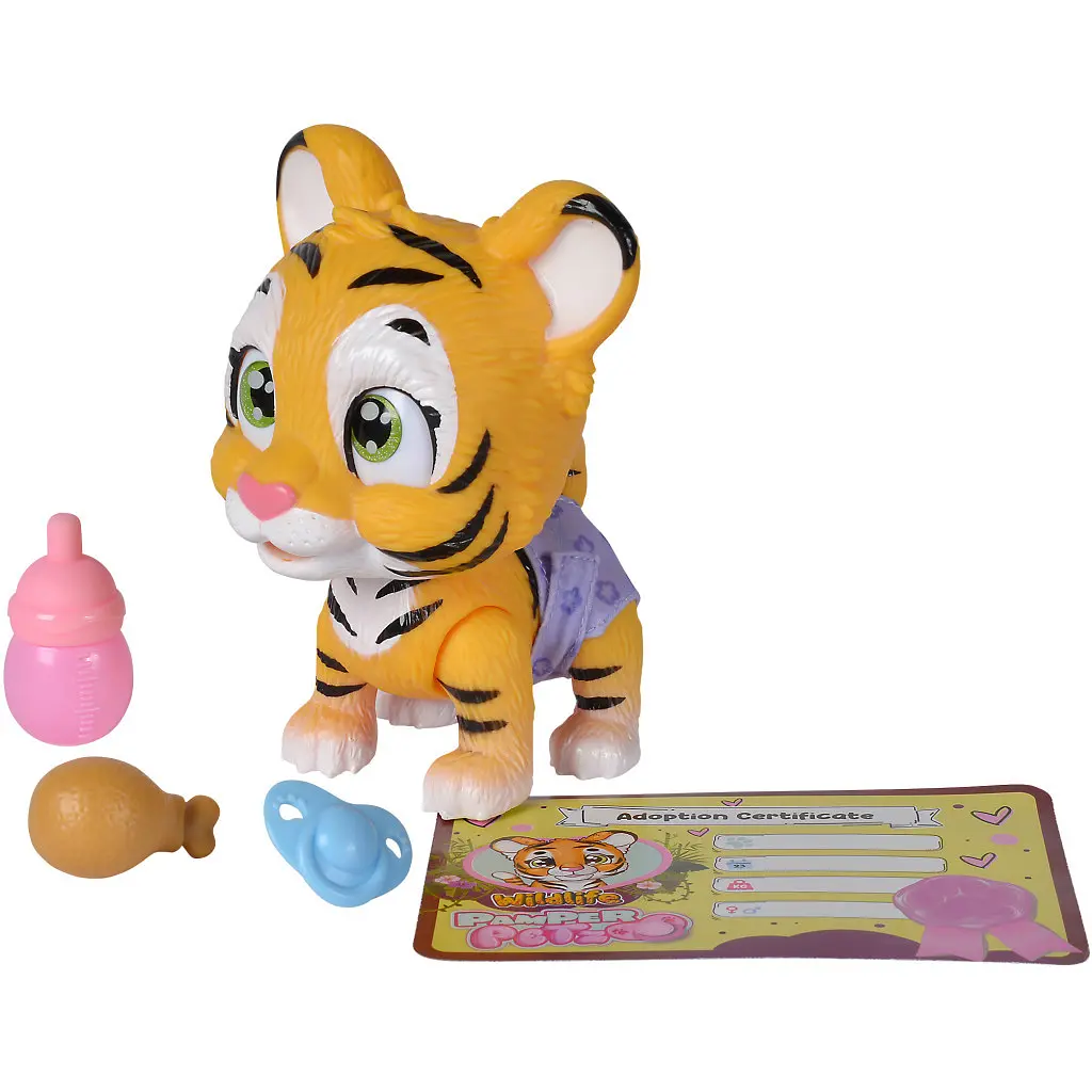 Ігровий набір Simba Pamper Petz Тигреня, що п'є і писає з кольоровою лапкою 3 аксесуарів-сюрпризу (5953575) - фото 2