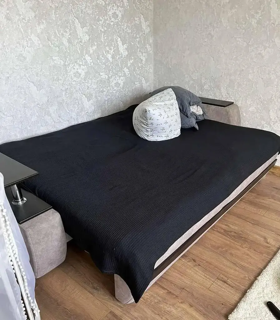 Покривало Zeintex Косичка бавовняне чорне 220х240 см - фото 3