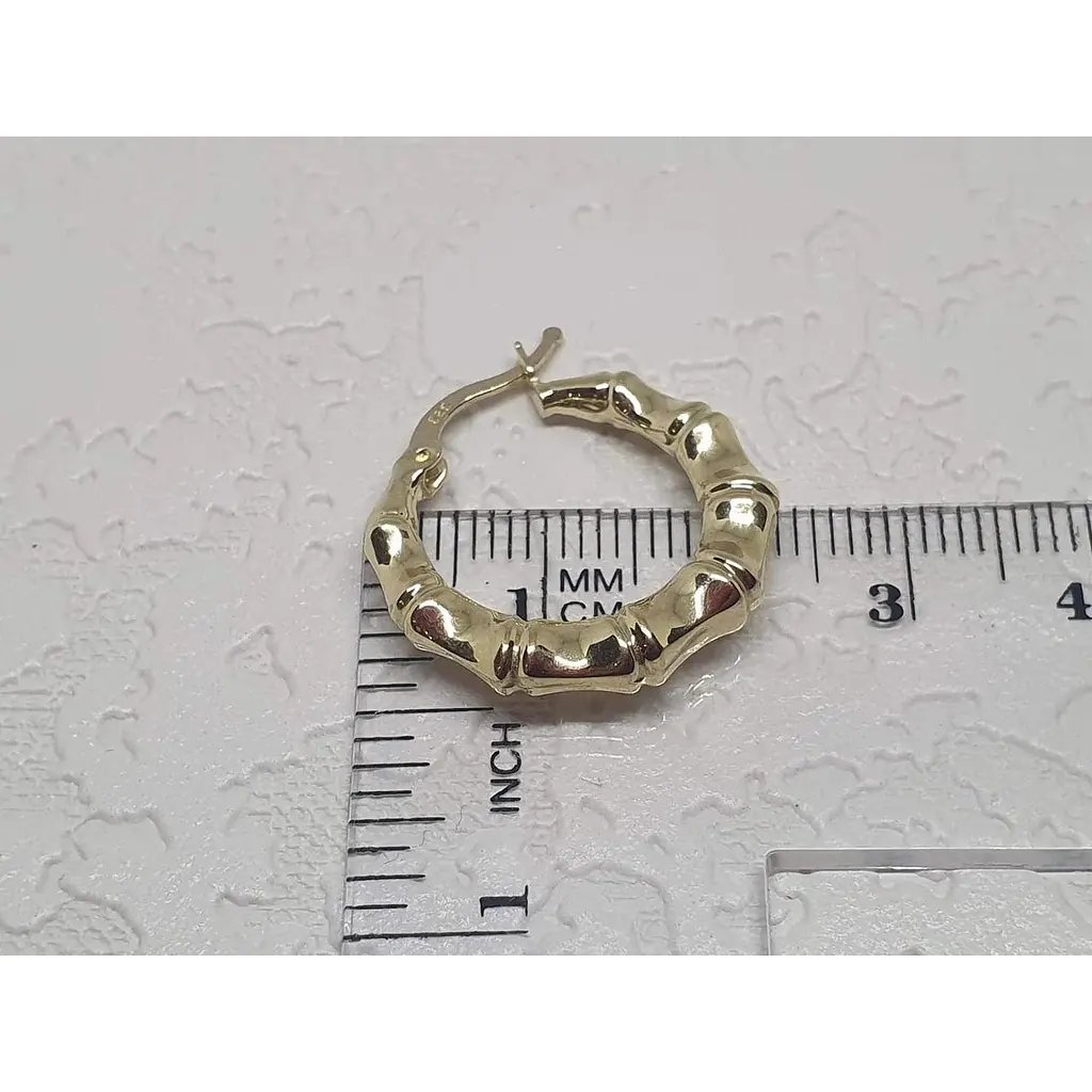 Золоті сережки-кільця Favoritum Бамбук. 2481 - фото 5