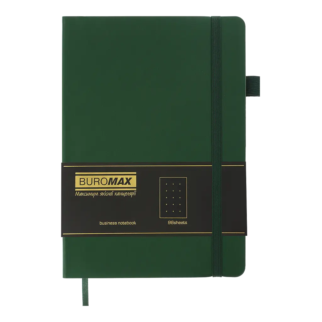 Блокнот діловий Buromax Logo2U Brief А5 96 арк. в крапку обкладинка штучна шкіра зелений (BM.295304-04) - фото 2