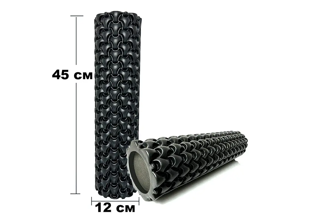 Масажний ролик EasyFit Plexus 45 см Чорний (EF-3341-3-Bk) - фото 3