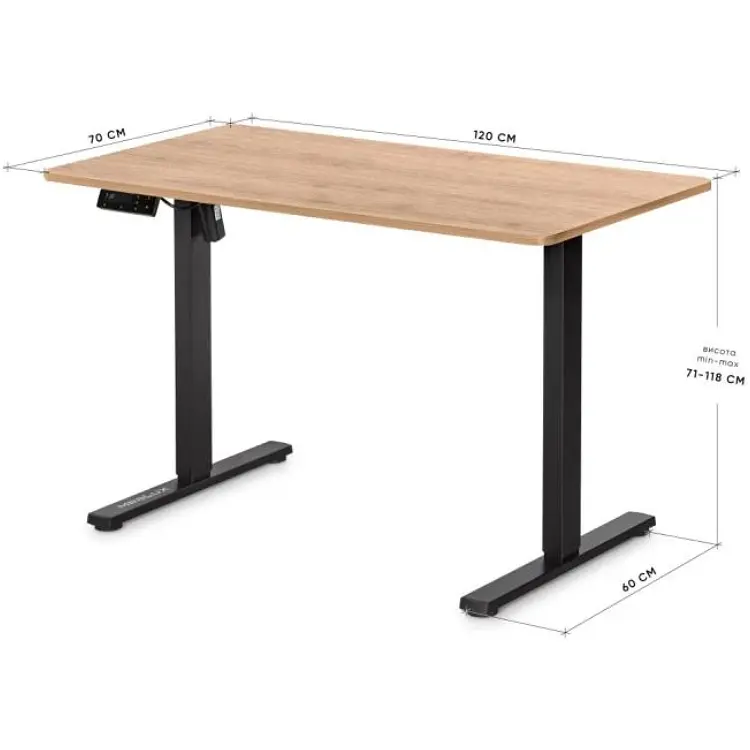 Стіл Mealux PowerDesk Lite XL Mahogany (EVO-202 Lite Mahogany/B)  - фото 2