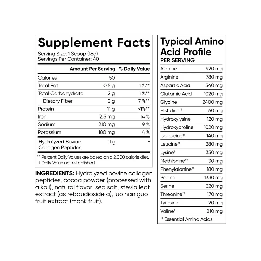 Колаген Sport Research Collagen Peptides Dark Chocolate 640 г - фото 2