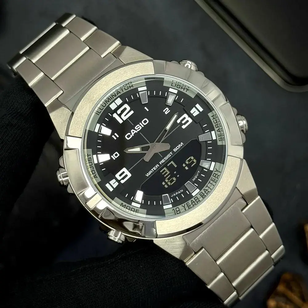 Чоловічий годинник Casio AMW-870D-1A Сріблястий ( AT1141-0220 ) - фото 3