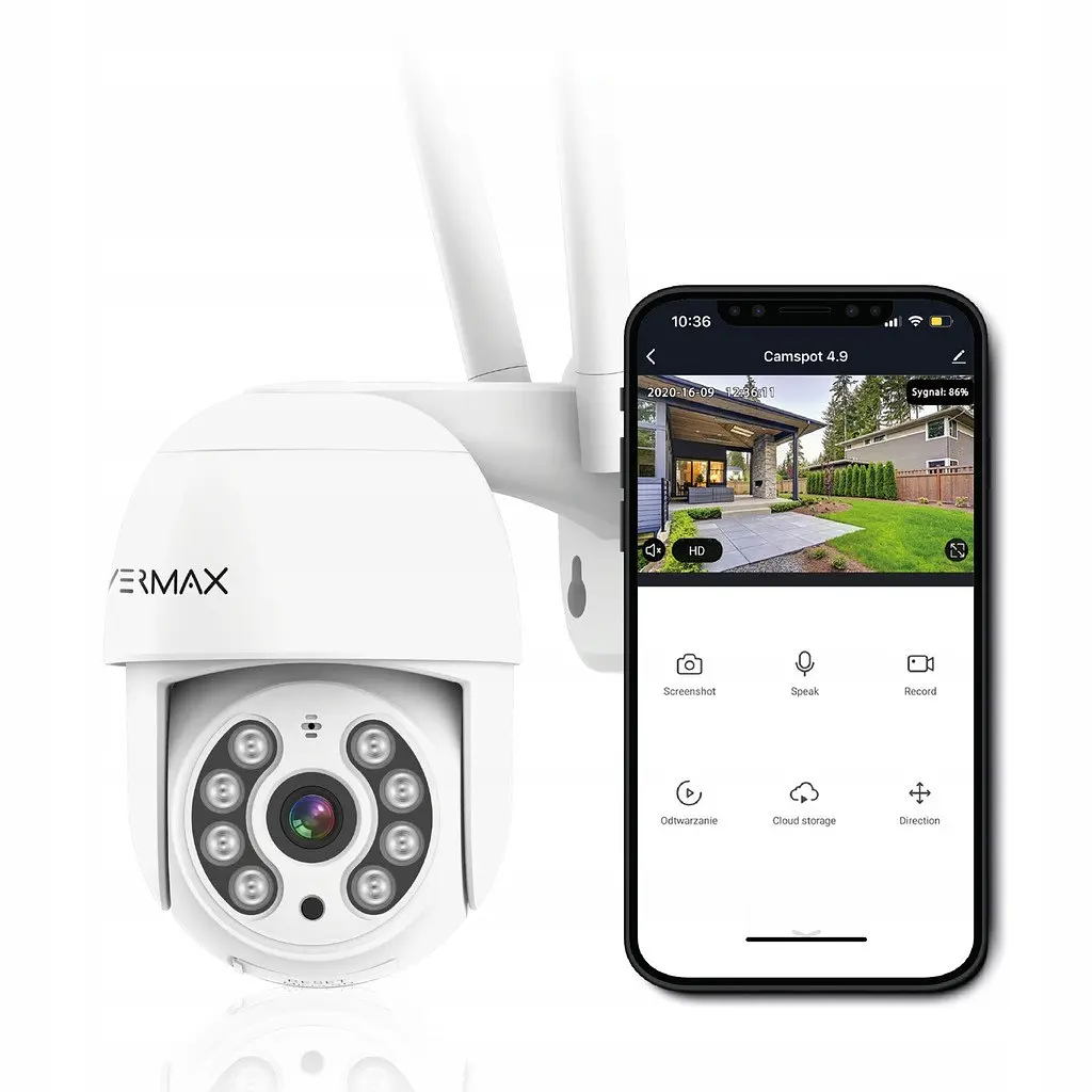 WiFi-камера видеонаблюдения Overmax Camspot 4.0 PTZ FULL HD уличная поворотная - фото 4