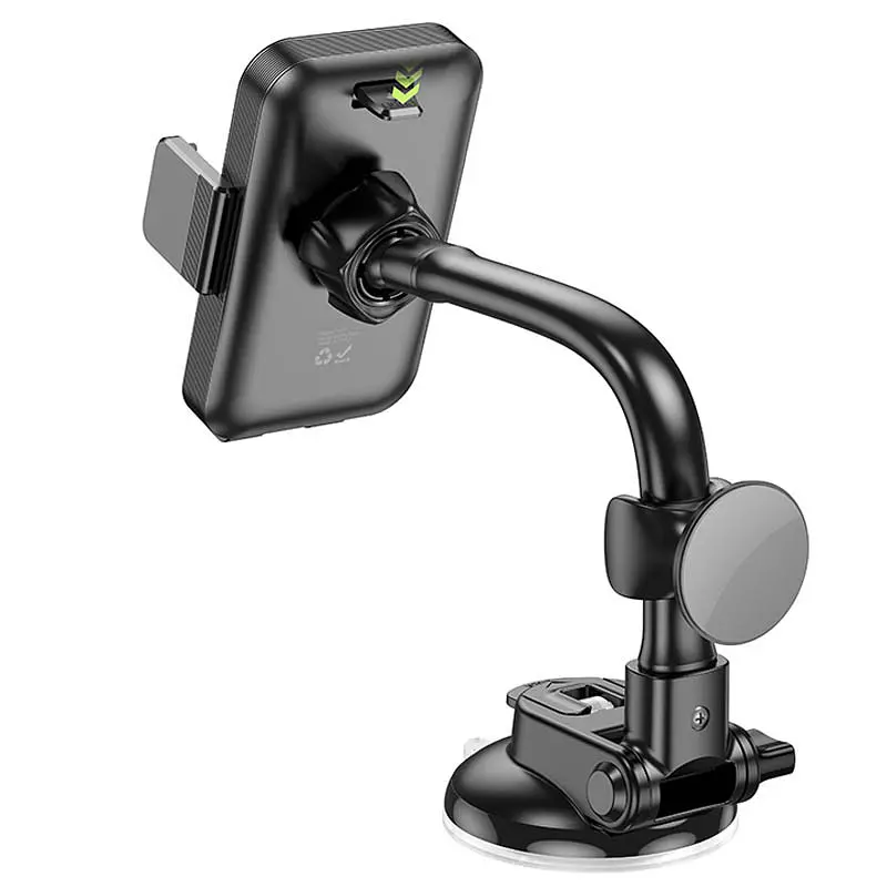 Автодержатель Hoco H27 Rock push-type (центральная консоль) Черный / Серый - фото 3