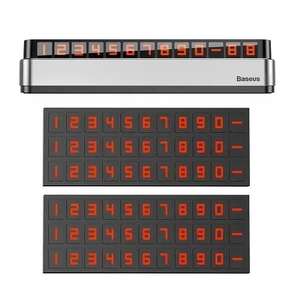 Паркувальна карта, автовізитка Baseus Moonlight Box Series Temporary Parking Number Plate сріблястий (ACNUM-B0S) - фото 3