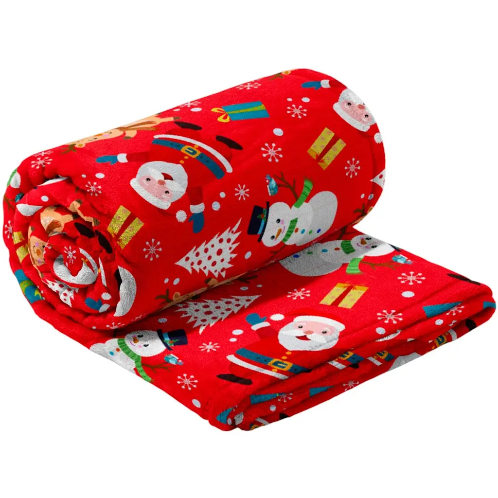 Плед LeLit Новорічний Санта велсофт 200x220 см червоний (le2000000324296) - фото 3