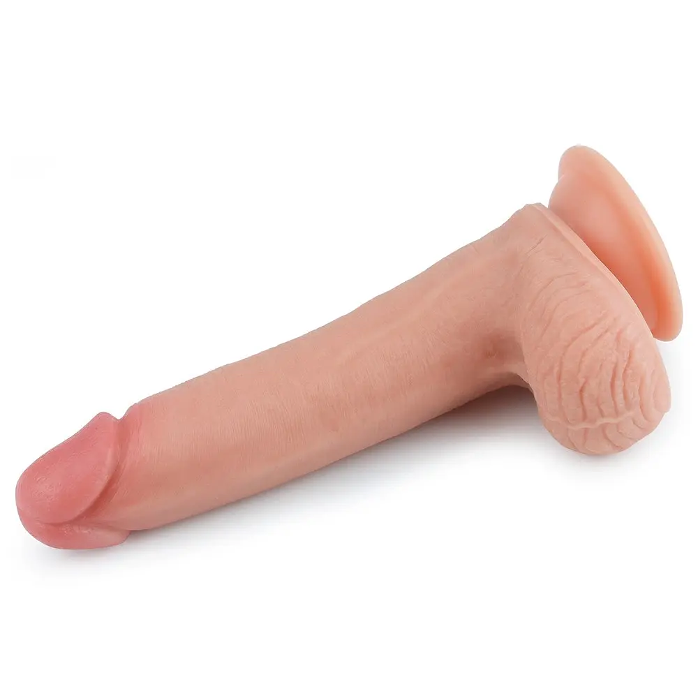 Фалоімітатор Dual layered Platinum Silicone 20.5 см тілесний - фото 3