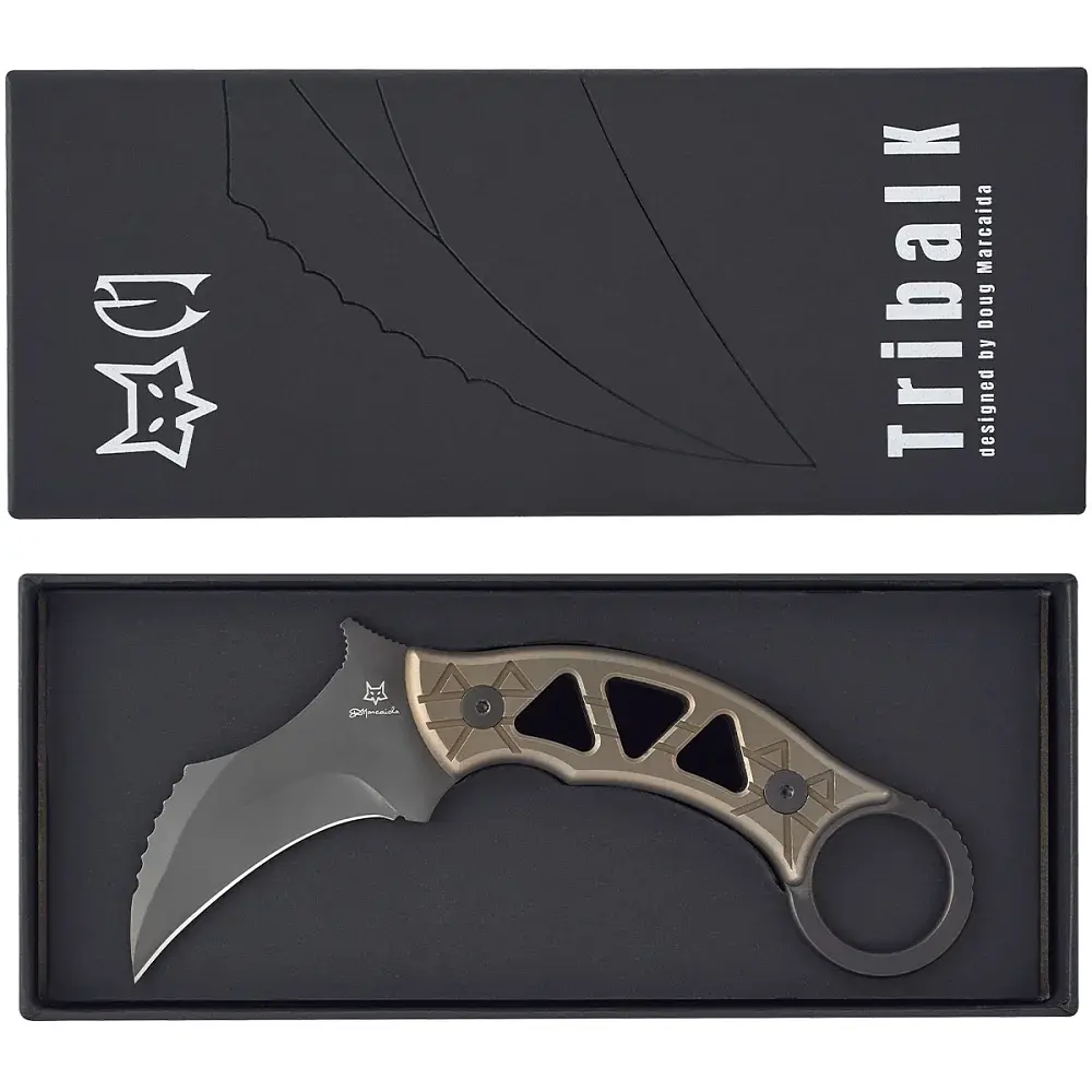 Ніж Fox Tribal K Black Blade Titanium Bronze - фото 3