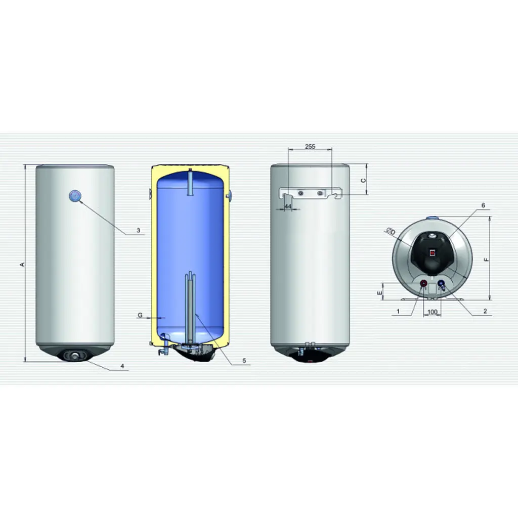 Водонагреватель Eldom Eureka 80 SLIM 2x1.0 kW WV08039D - фото 6