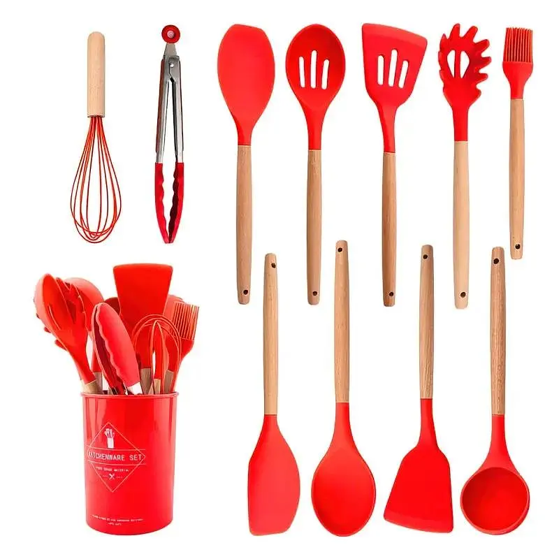 Набір кухонного приладдя силіконовий Kitchen Set RB-2239 сірий (12 предметів) - фото 2