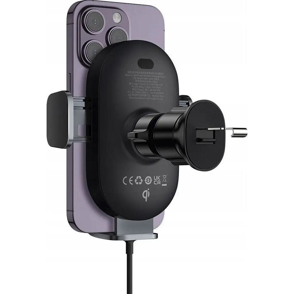 Автодержатель Baseus LightChaser Electric Car Mount с беспроводной зарядкой Black [C40355900121-00] [116279] - фото 7