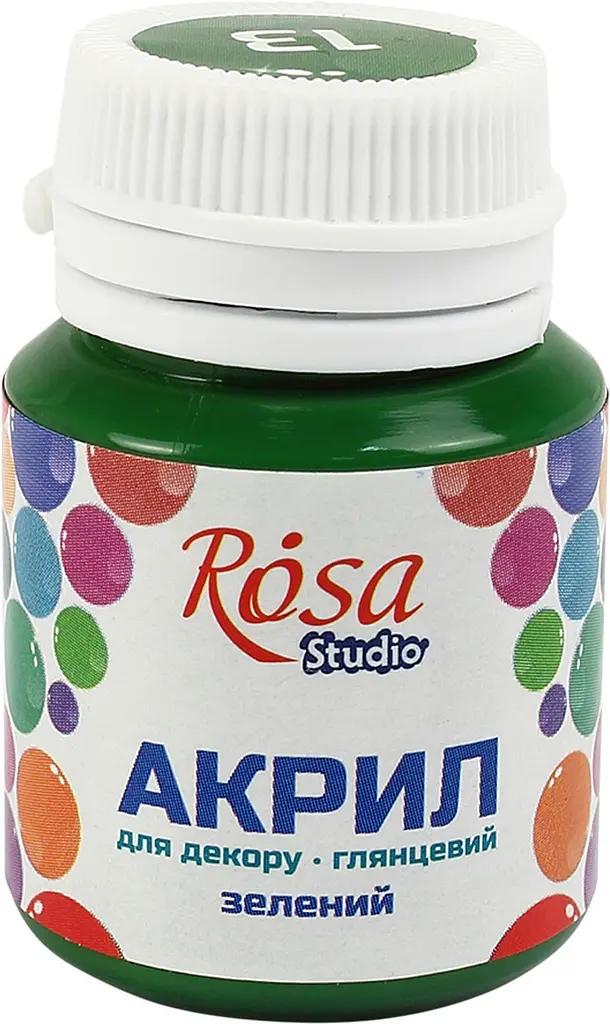 Акрил для декору Rosa Studio 20мл глянцевий зелений 21013/2592 - фото 2