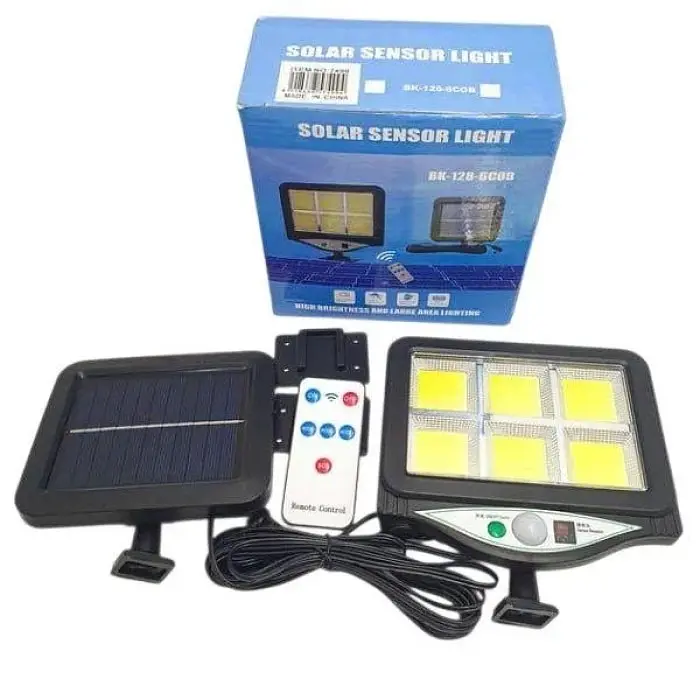 Вуличний ліхтар настіний із пультом Solar Light BK-128-6 COB на сонячних батареях з датчиком руху - фото 3