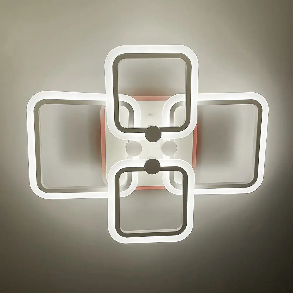 Белая LED люстра на 2+2 рожка квадратной формы | Ст. A 2503/2+2 WT | Line F - фото 3