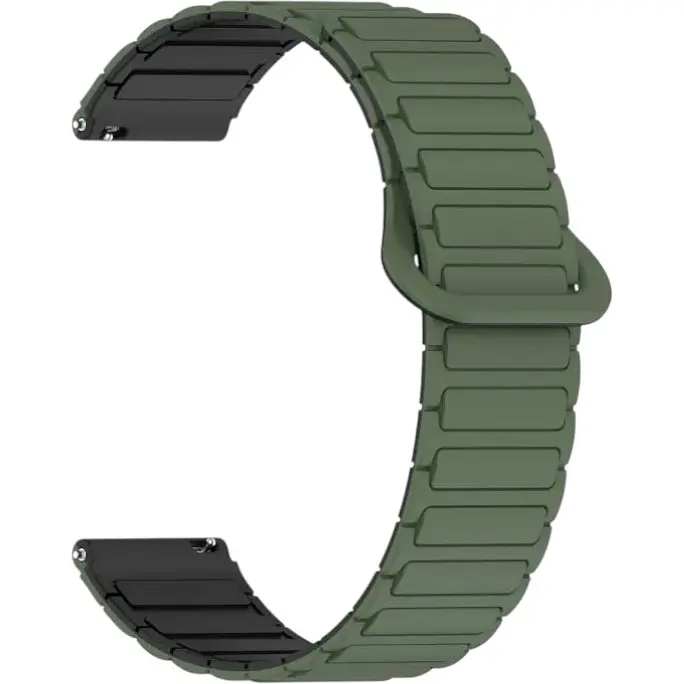Ремінець DK CDK для Xiaomi Amazfit GTR 47mm 22mm Silicone Shaped Magnetic Band (018823) (green / black)
