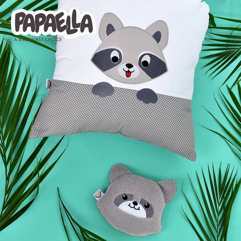 Подушка-грелка Papaella Енот с семенами льна 19х16 см серый (8-33270 серый) - фото 7