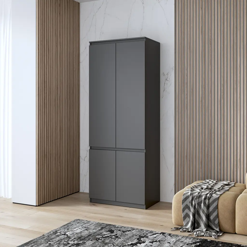 Шафа для одягу Vays, з полицями, в спальню, сучасна, з фасадами без ручок R-24 - фото 3