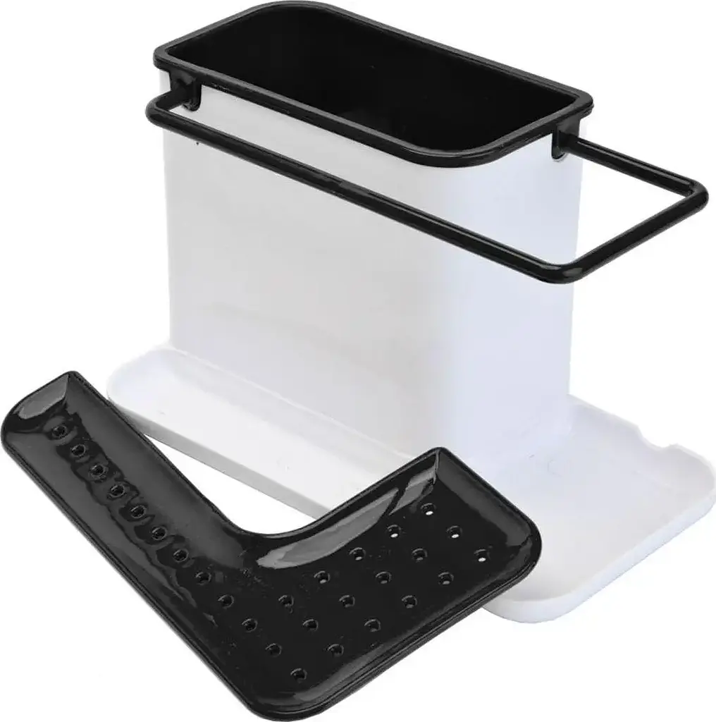 Кухонний органайзер на мийку Daily Use пластиковий 3 в 1 біло-чорний - фото 3