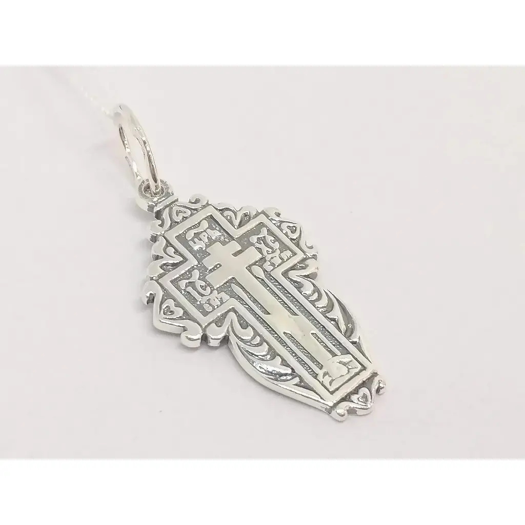Серебряный крест-молитва Стерлинг 9. 34440 - фото 2