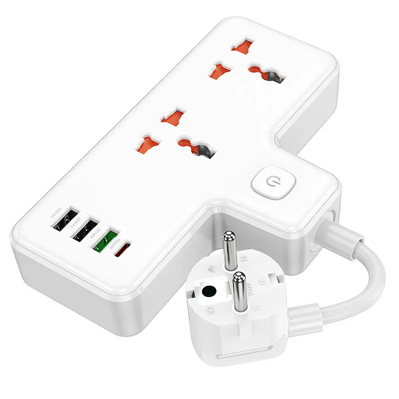 СЗУ Hoco AC12A Reise (PD30W/1C3A) +Socket White - фото 3