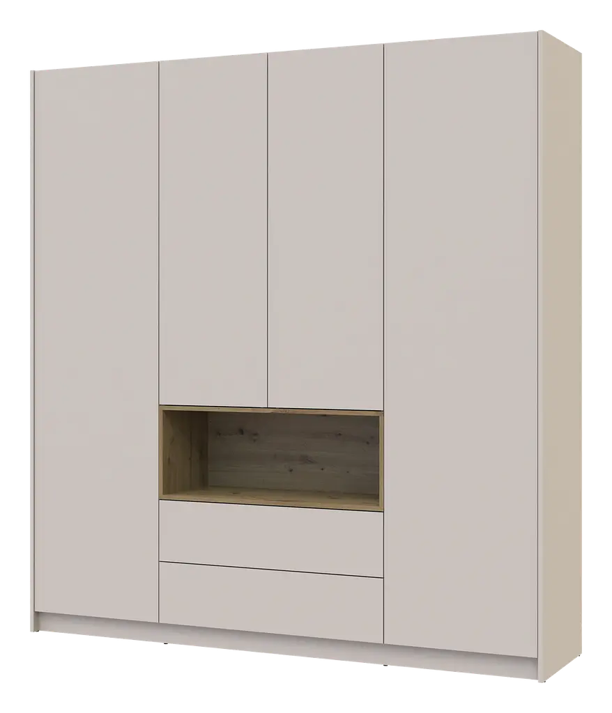 Шафа для одягу з нішою Doros Дейл Кашемір/Дуб Артизан 4 ДСП 206х52х220 (80737727) - фото 4