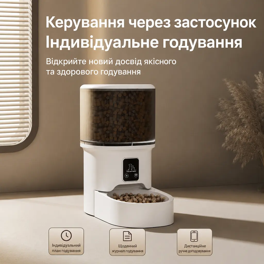 Автоматична годівниця для котів Elecpet 4 л Wi-Fi білий - фото 3