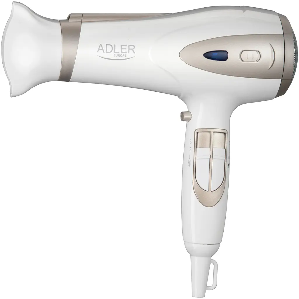 Фен Adler AD 2248 white champagne 2200Вт/ 2 швидкості/ хол.обдув/ темп.режимів-3/ іонізація/ дифузор - фото 9