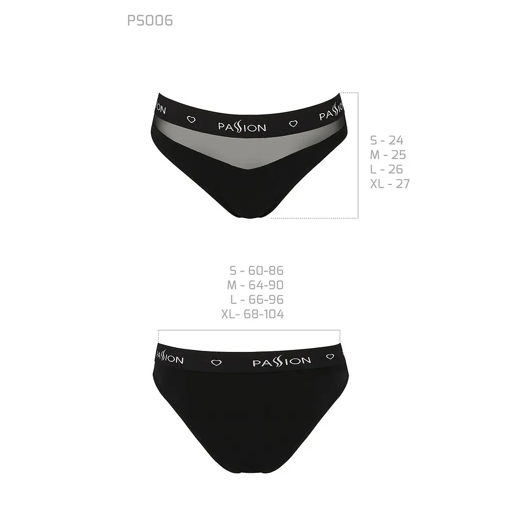 Трусики з прозорою вставкою Passion PS006 PANTIES S, black - фото 6