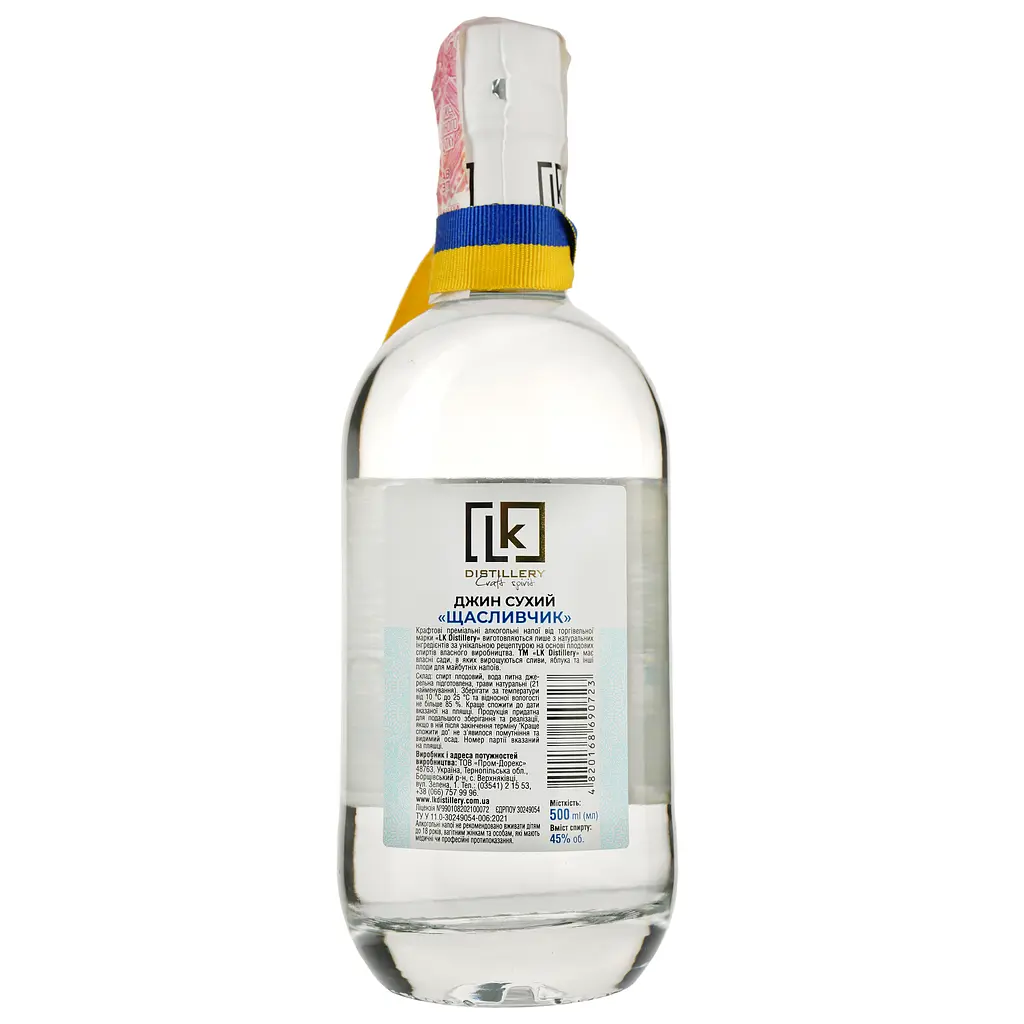 Джин LK Distillery Lucky Dry Gin, 45%, 0,5 л - фото 2