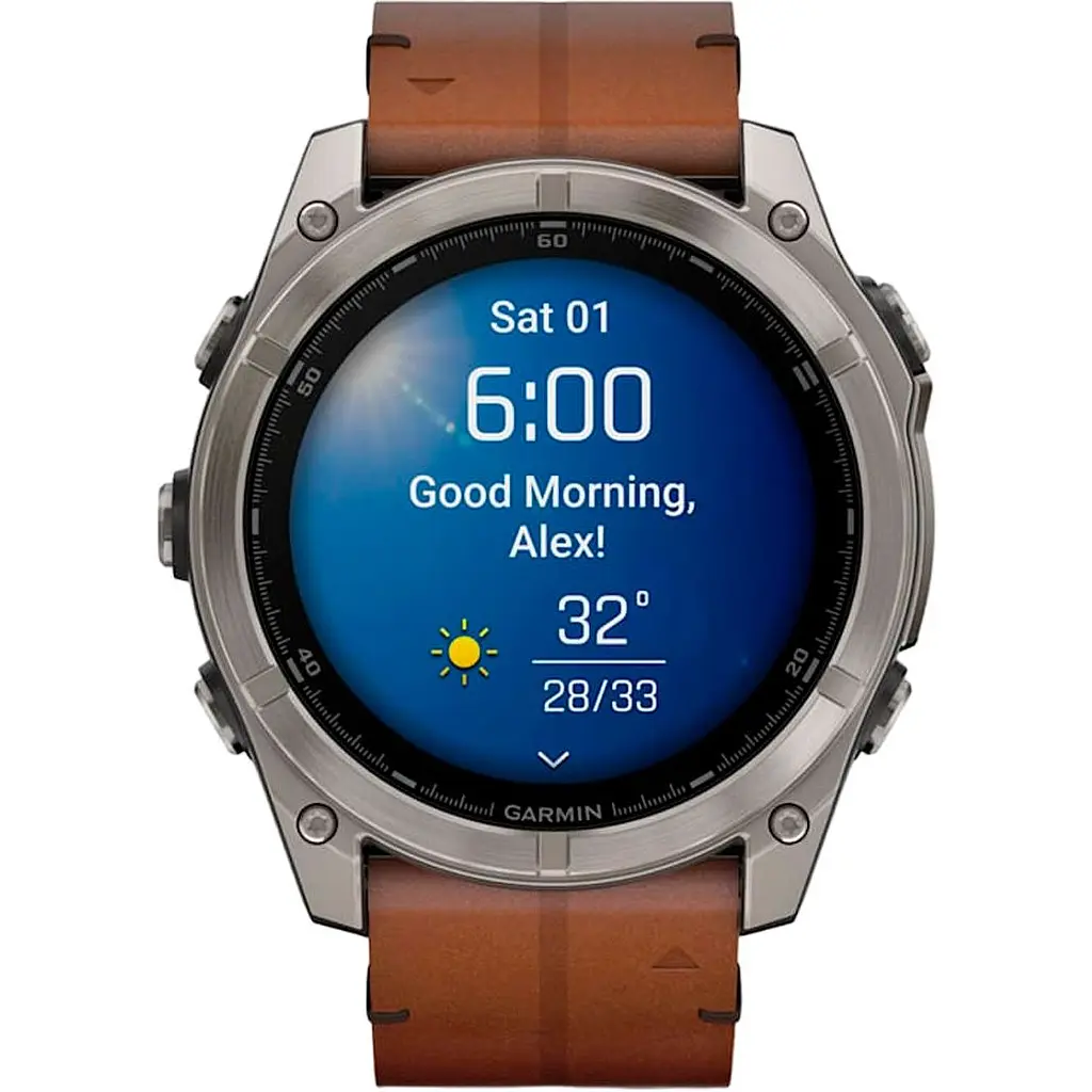Смарт-годинник Garmin Fenix 8 AMOLED Sapphire 51mm Titanium with Chestnut Leather Band [010-02905-40] [115083] - фото 2