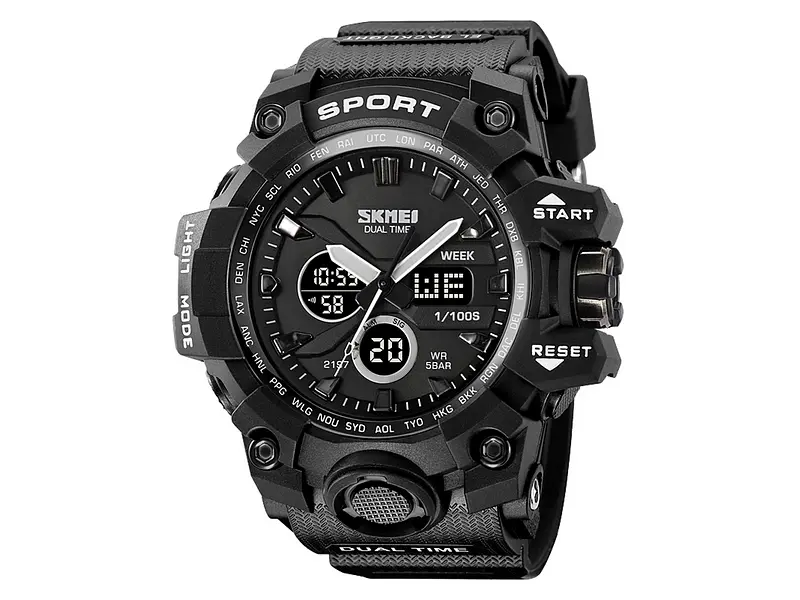 Чоловічий наручний годинник 2197BK Black Skmei acs0030158 - фото 2