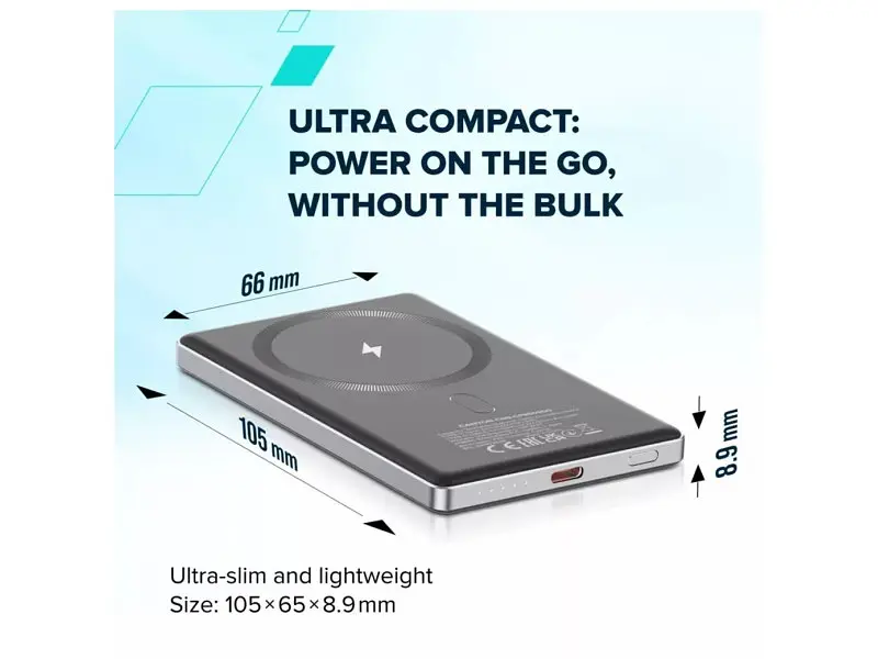 Зовнішній акумулятор (Power Bank) Canyon OnCharge 505 slim 5000mAh 20W Dark Grey (CNS-CPB505DG) - фото 7