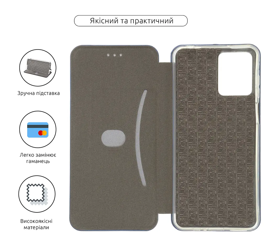 Чехол-книжка для Motorola G13/G23, G-Case, синий, кожаный чехол-книга из экокожи (PU) и TPU, с магнитом, с подставкой и вместительным кардхолдером, противоударный, защита всего корпуса, ArmorStandart (ARM66151) - фото 3