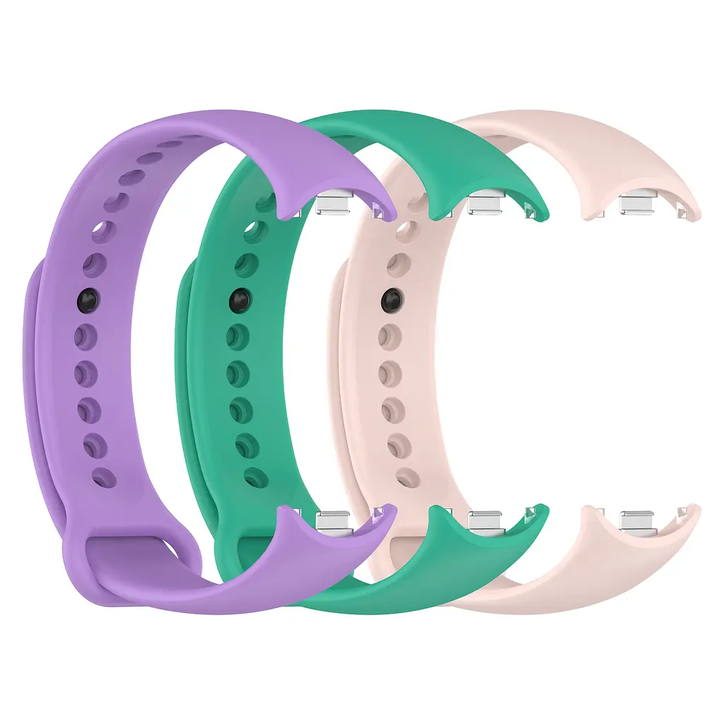 Комплект силіконових ремінців для фітнес браслетів Xiaomi Mi Band 8 Smart Band 9/10, Silicone, spring, зі зручною застібкою, на фітнес трекер та смарт годинник, ArmorStandart (ARM75720) - фото 3