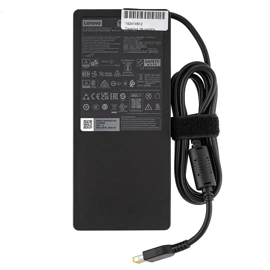 Блок живлення для ноутбука Lenovo 20V 16.5A 330W USB+pin (Square 5 Pin DC Plug) чорний (5A11K06360) - фото 3