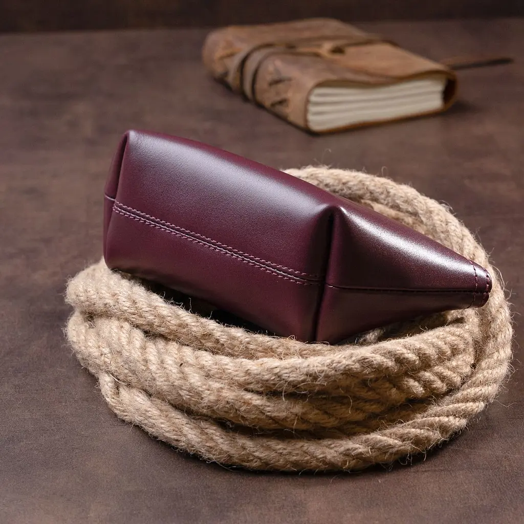 Жіноча косметичка зі шкіри Amelin Grande Pelle 11300 сливова - фото 9