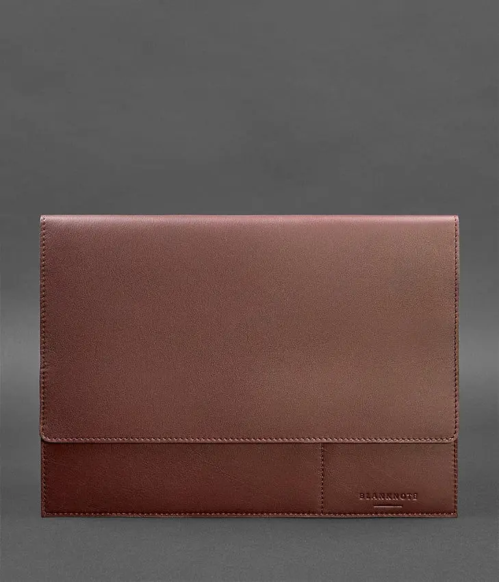 Кожаная папка для документов А4 (на магнитах) бордовая - фото 2