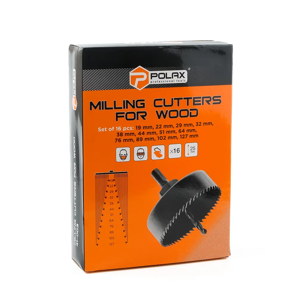 Набір корончастих фрез по дереву та гіпсокартону Polax 12 од. (41-003) - фото 3
