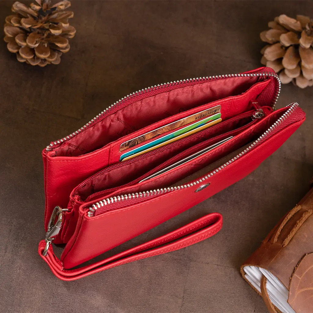 Женский кожаный кошелек-клатч ST Leather 19.2х10х2 см acs0015950 - фото 8