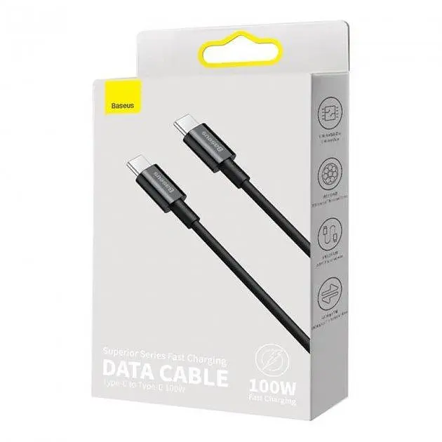 Кабель Baseus Superior Series Fast Charging Cable Type-C to Type-C 100W 2m CATYS-C01 Black - фото 4