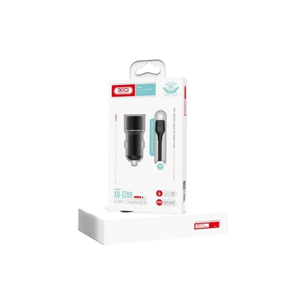 Зарядний пристрій XO 1xUSB + cable USB to USB-C TZ09 black (6920680873500) - фото 2