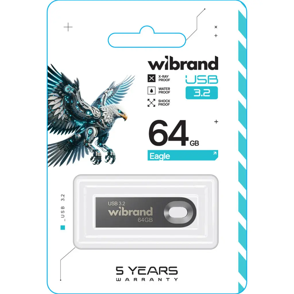 USB флеш накопичувач Wibrand 64GB Eagle Grey USB 3.2 (WI3.2/EA64U10G) - фото 2