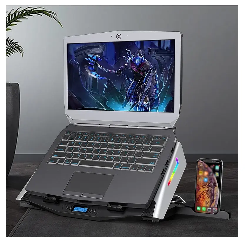 Охлаждающая подставка для ноутбука 15-21 дюймов Ice Coorel N-9 RGB - фото 2