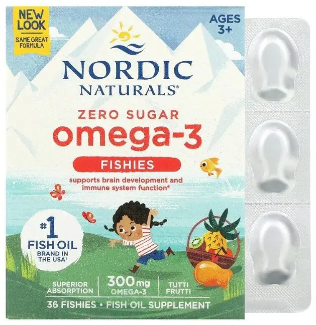 Риб'ячий жир для дітей Nordic Naturals Omega-3 Fishies 300 мг 36 желе Фрукти