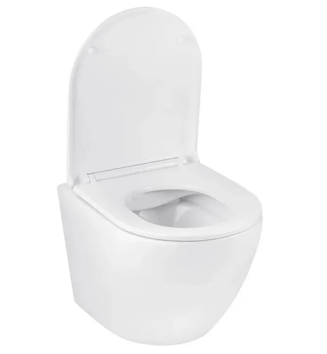Унітаз підвісний безобідковий Kroner Harz WHI493736 RIMLESS з сидінням Slim Duroplast / Soft-close / Quick relase (KH493736WHIR) (CV029609) - фото 2